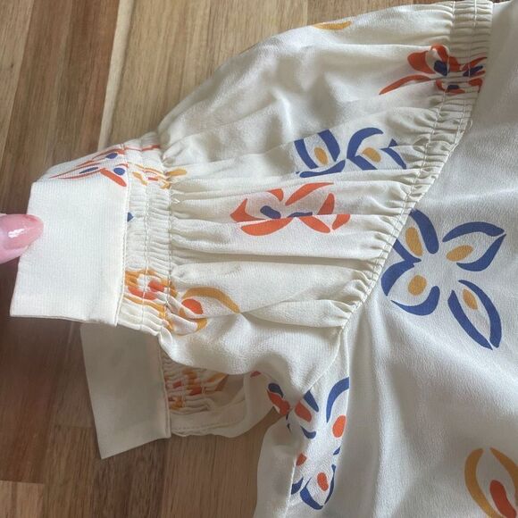 Rebecca Taylor Flame Fleur Silk Blouse - Picture 7 of 11